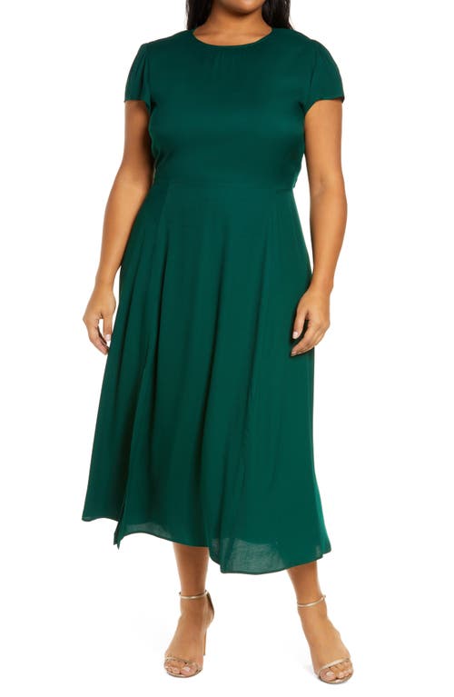 Reformation Gavin Midi Dress in Emerald, Size 16W