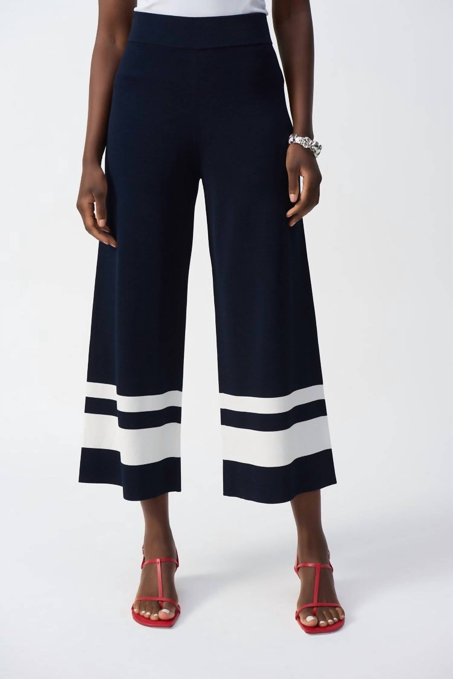 Joseph Ribkoff - Stripe Sweater Knit Culotte Pant