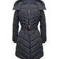Michael Kors - Women's Chevron Belted Scuba Coat With Removable Hood
