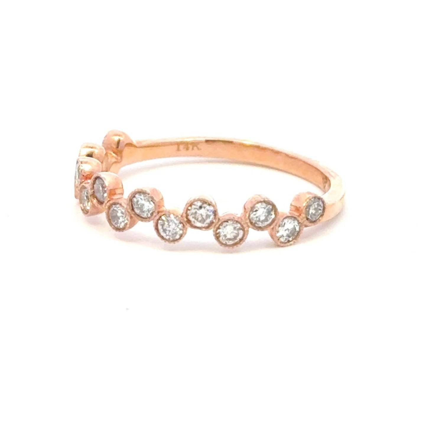 Aamiaa - 0.45 Carat Natural Round Diamond Bezel Set Band Ring