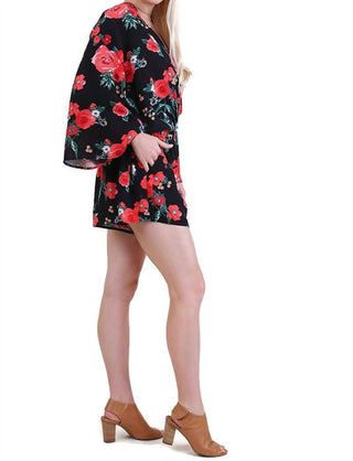 Umgee - Floral Bell Sleeve Romper