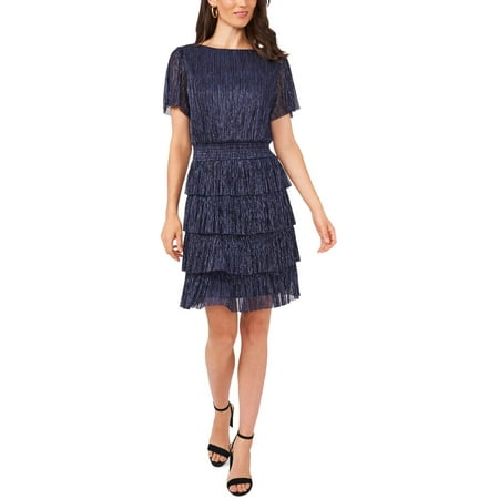msk-womens-tiered-mini-fit-flare-dress