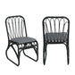 Outdoor Wicker Dining Chairs with Washable Cushion (Set of 2)