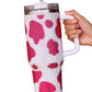 Julia Rose - 40 Oz Cow Print Rhinestone Tumbler