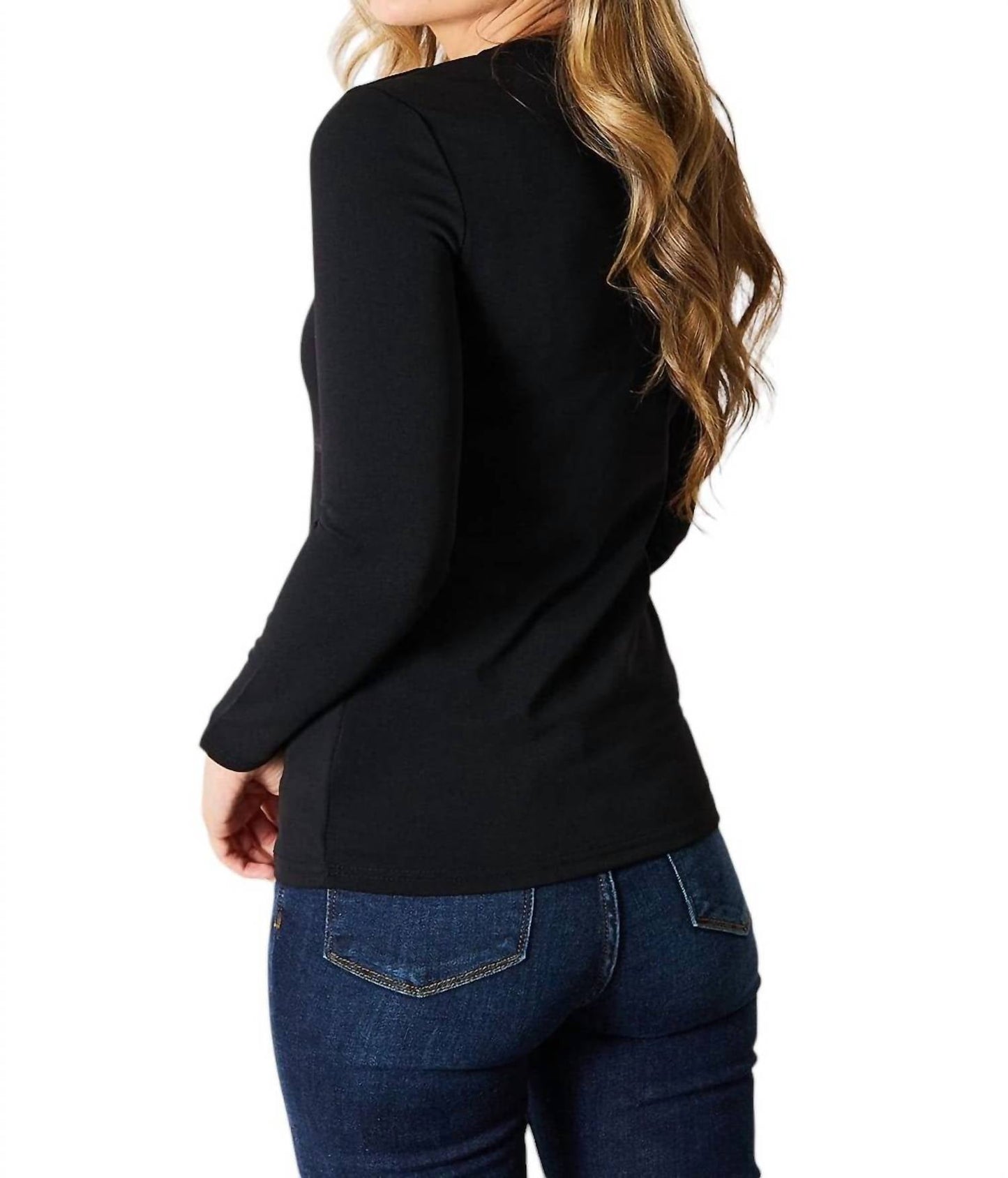 Basic Bae - Asymmetrical Neck Long Sleeve Top