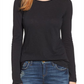 Caslon Women's Black Long Sleeve Crewneck T-Shirt Size Small