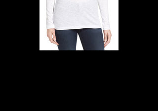 Caslon Women's White Long Sleeve Crewneck T-Shirt Size Small