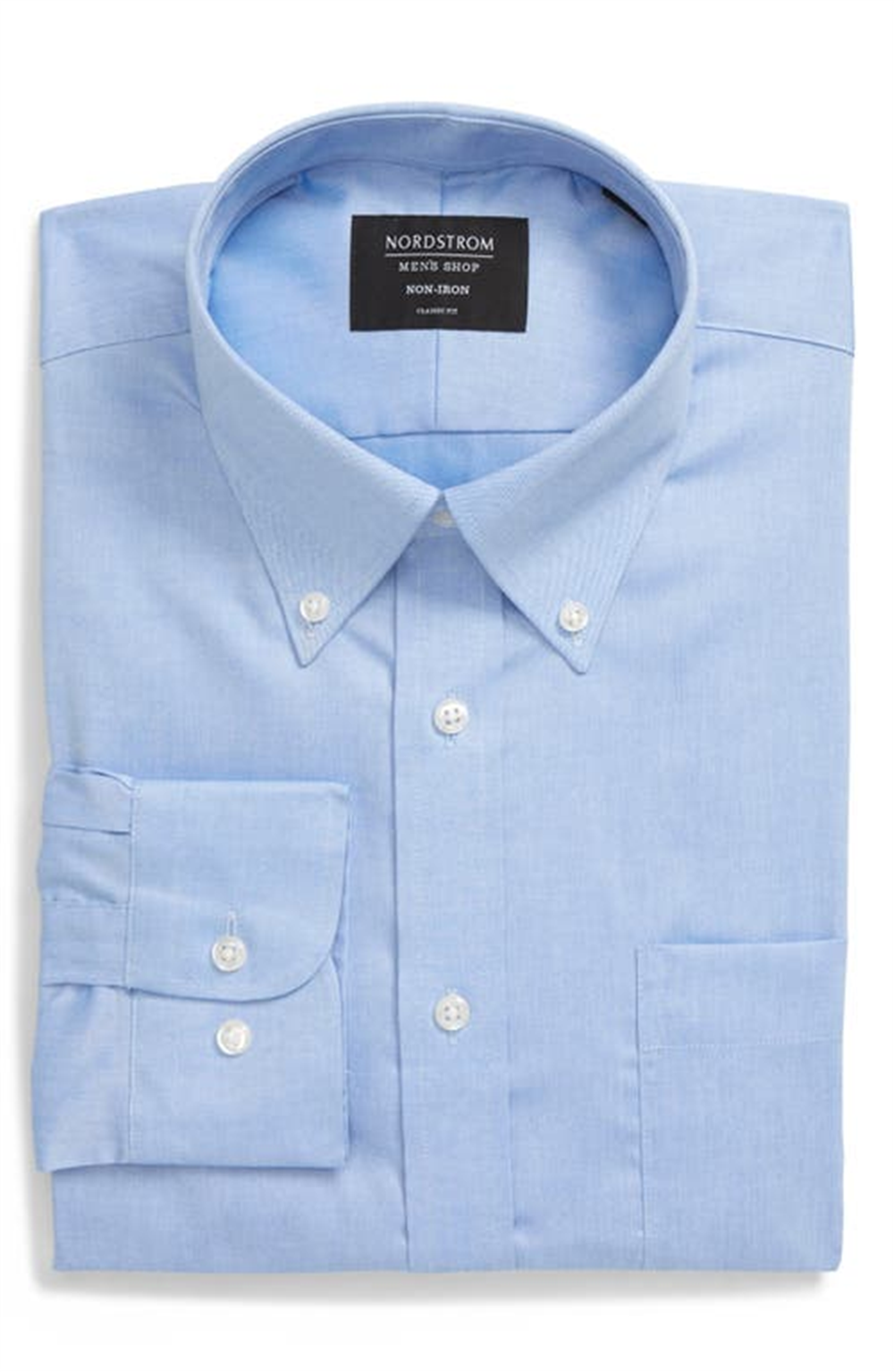 Nordstrom Men's Shop Classic Fit Non-Iron Dress Shirt In Blue Azurite Size 20 - 38