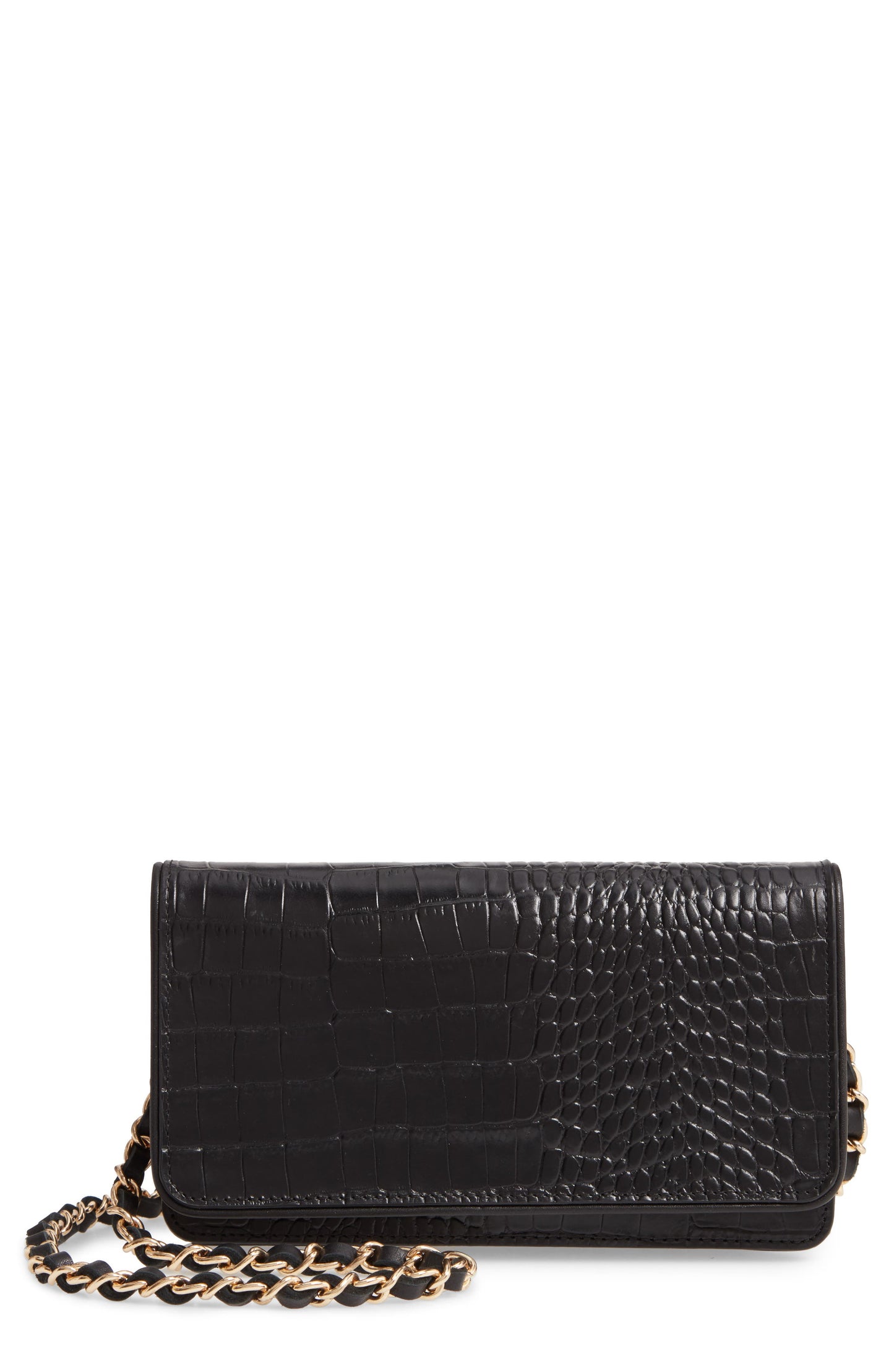 Nordstrom Sandra Leather Clutch Black Size Small