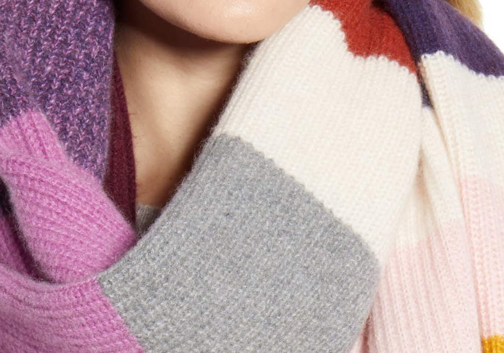 Women's Halogen Knit Cashmere Scarf Size One Size - Purple