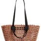 Nordstrom Open Weave Corn Husk Tote Brown