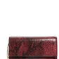 Women's Nordstrom Walla Snakeskin Embossed Leather Wallet On A Chain Burgundy