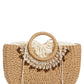 Nordstrom Shell & Bead Straw Top Handle Bag Brown