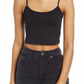 BP. Women's Black Knit Organic Cotton Crop Camisole Size Large