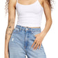 BP. Women's Organic Cotton White Crop Camisole