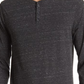 Abound Heathered Henley Top In Grey Charcoal White Nep Size Large