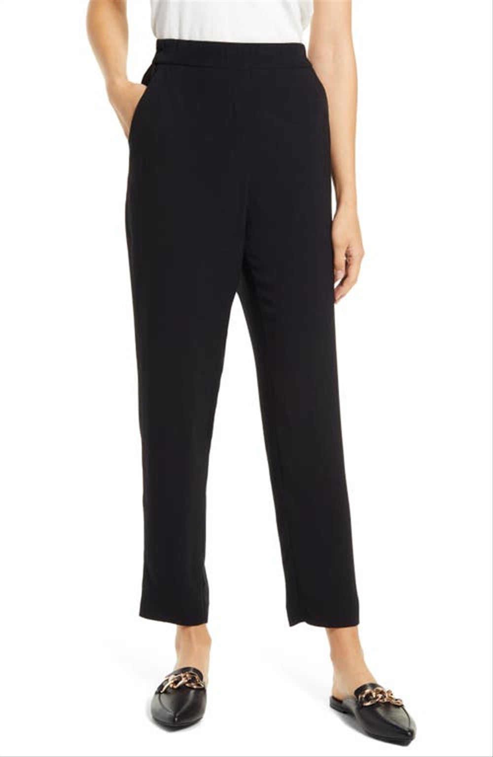 Black Halogen Women's Relaxed Crop Pants Size 4