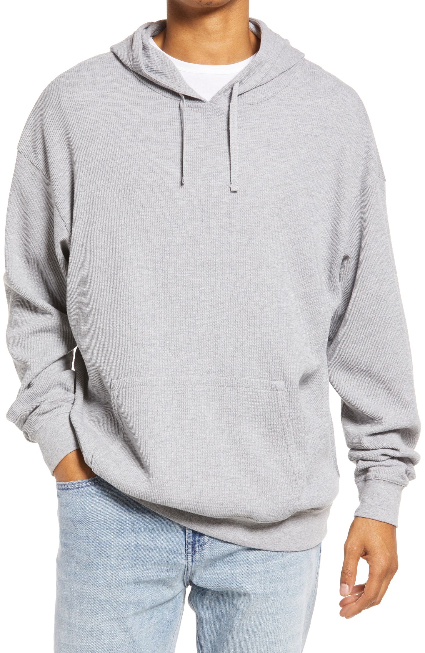 Bp. Large Grey Heather Cotton Blend Thermal Hoodie