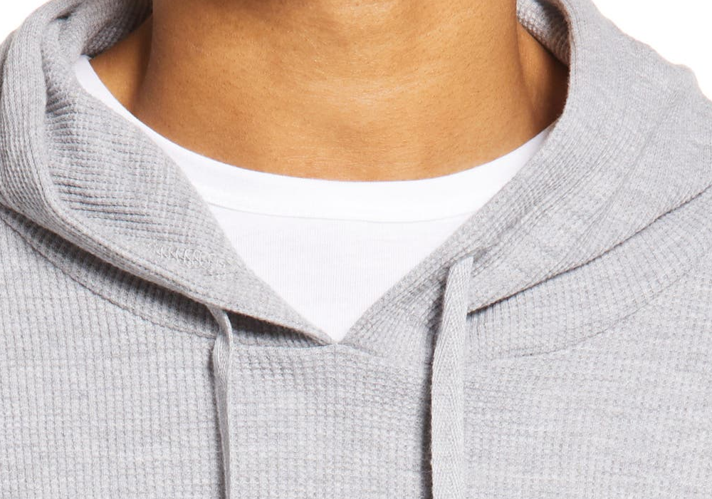 Bp. Large Grey Heather Cotton Blend Thermal Hoodie