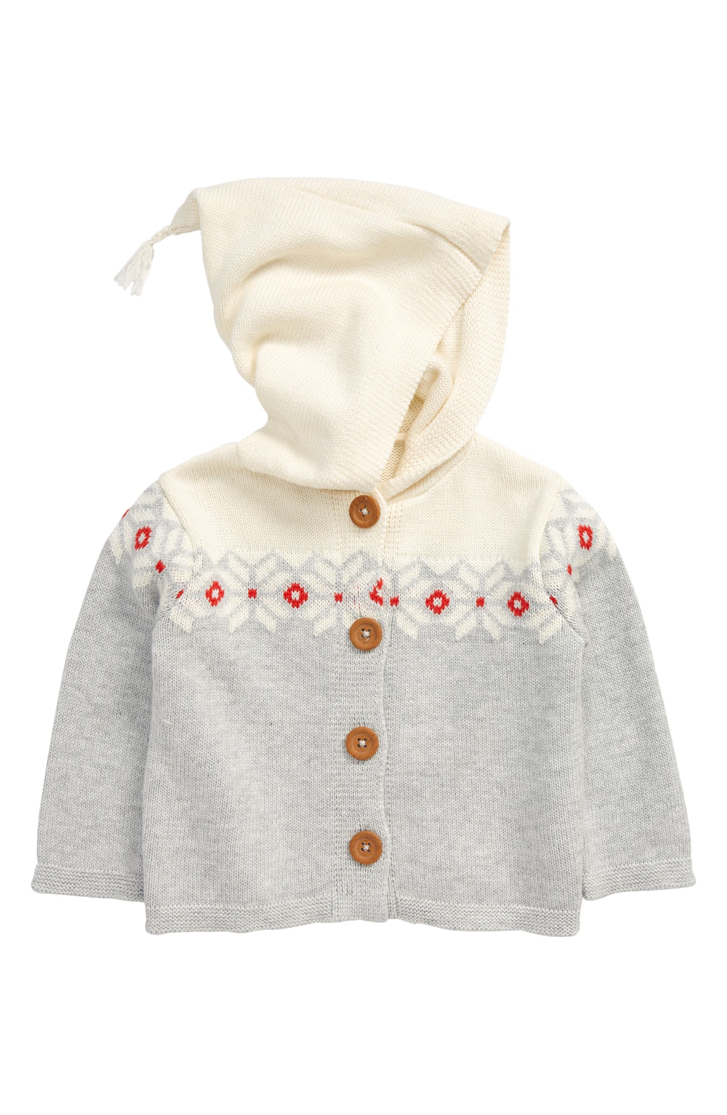 Nordstrom Baby's Grey Light Heather Pattern Hoodie Cardigan Size 9M