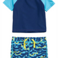 Tucker + Tate Two-Piece Rashguard Swimsuit In Blue Twlight Waves- Ocean Size 9M