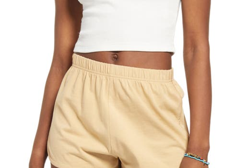 Bp. Organic Cotton Blend Henley Crop Tank In Ivory Size Medium