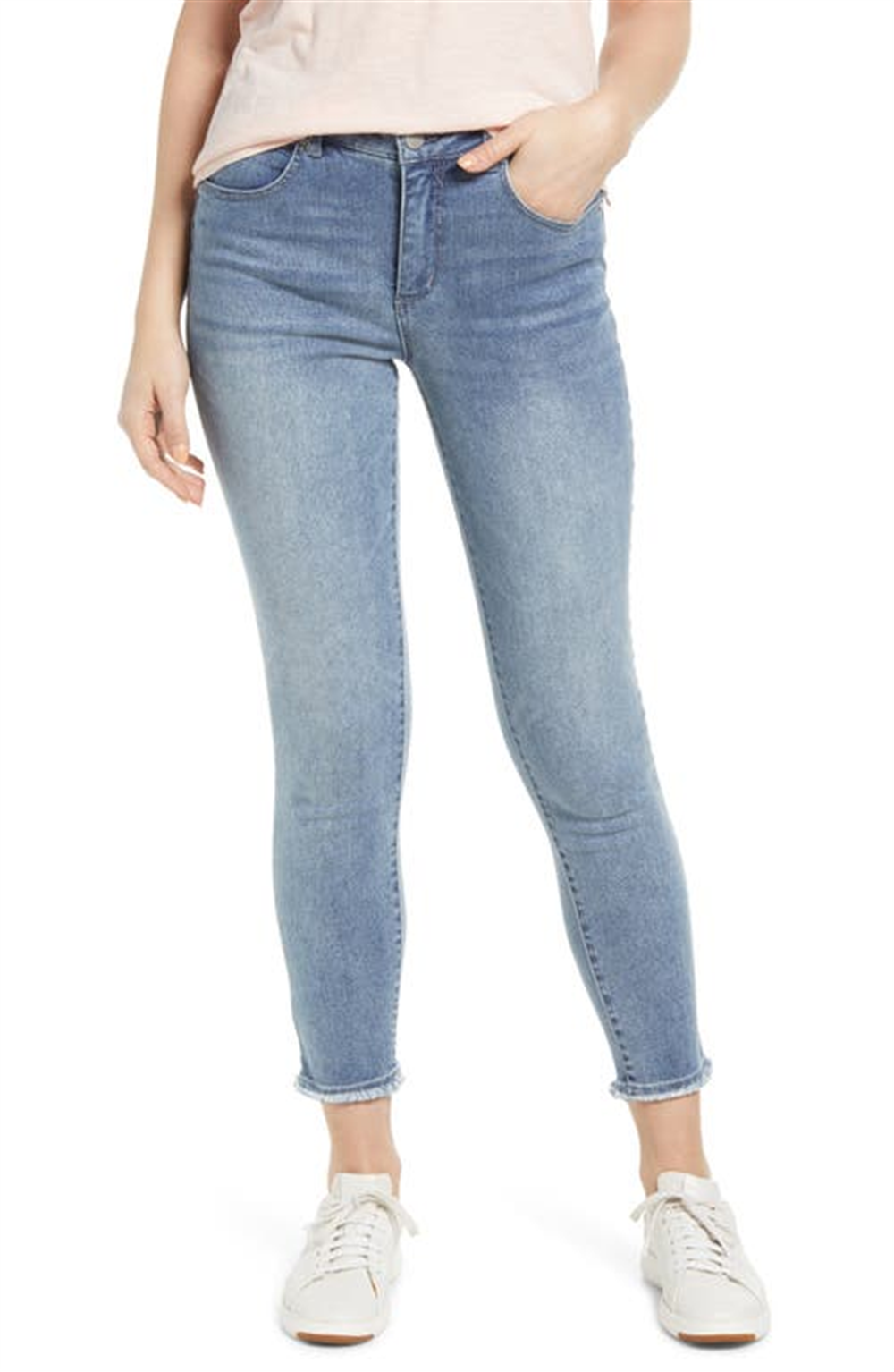 Caslon Sierra Raw Hem Ankle Jeans Light Blue Vintage Size 12