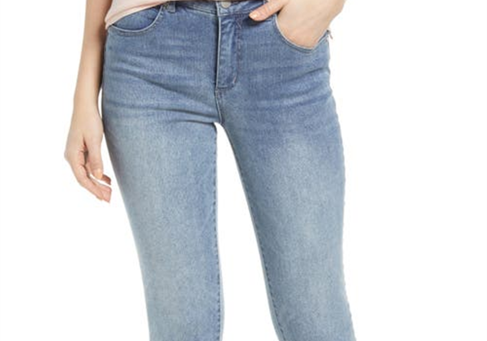 Caslon Sierra Raw Hem Ankle Jeans Light Blue Vintage Size 12