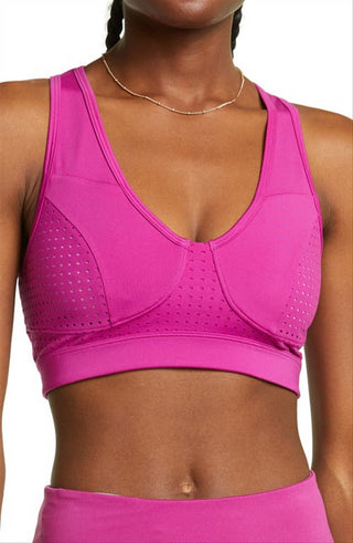 Zella Women's Pink Wild Aster Studio Lite Sports Bra Size Small