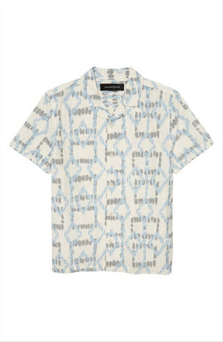 Treasure & Bond Kids XL Button-Up Camp Shirt in Ivory Dove Ikat - Nordstrom