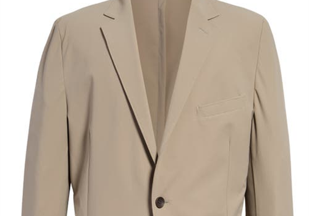 Nordstrom Trim Fit Tech Stretch Travel Sport Coat In Tan Ermine Size 42 Long