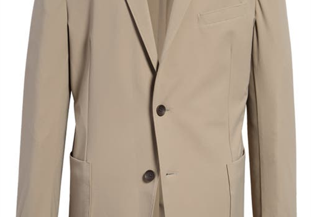 Nordstrom Trim Fit Tech Stretch Travel Sport Coat In Tan Ermine Size 42 Long