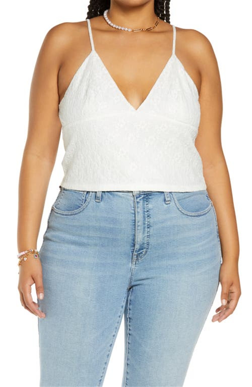 BP. Women's Ivory Textured Lace Camisole Size 2X