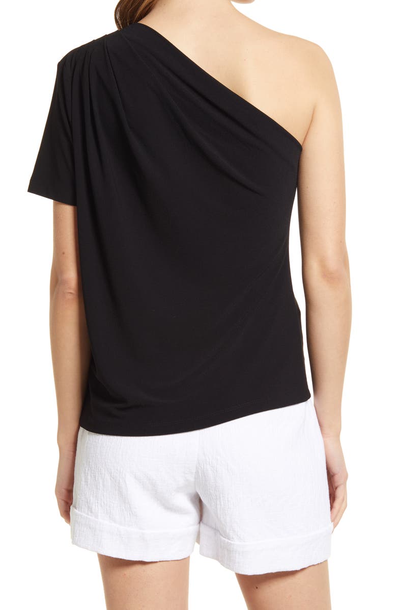 Halogen(R) Halogen Knit One-Shoulder Top In Black Size Large