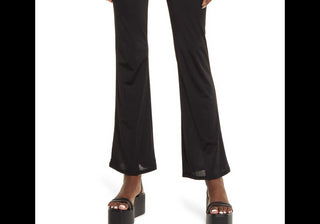 Medium Size Black Open Edit Sheen Knit Flare Pants