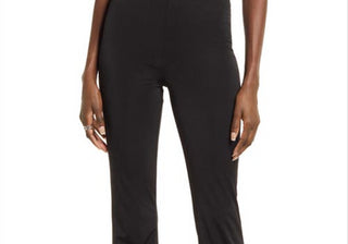 Medium Size Black Open Edit Sheen Knit Flare Pants