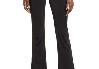 Medium Size Black Open Edit Sheen Knit Flare Pants