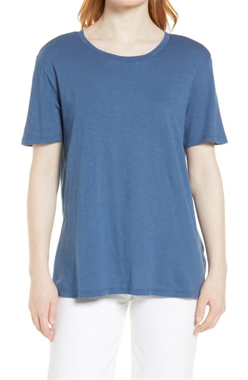 Caslon Notch Back Cotton Blend T-Shirt - Blue Ensign - Size XS