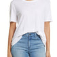 Caslon(R) Notch Back Cotton Blend T-Shirt In Navy White Charm Stripe At Nordstrom Size X-Small