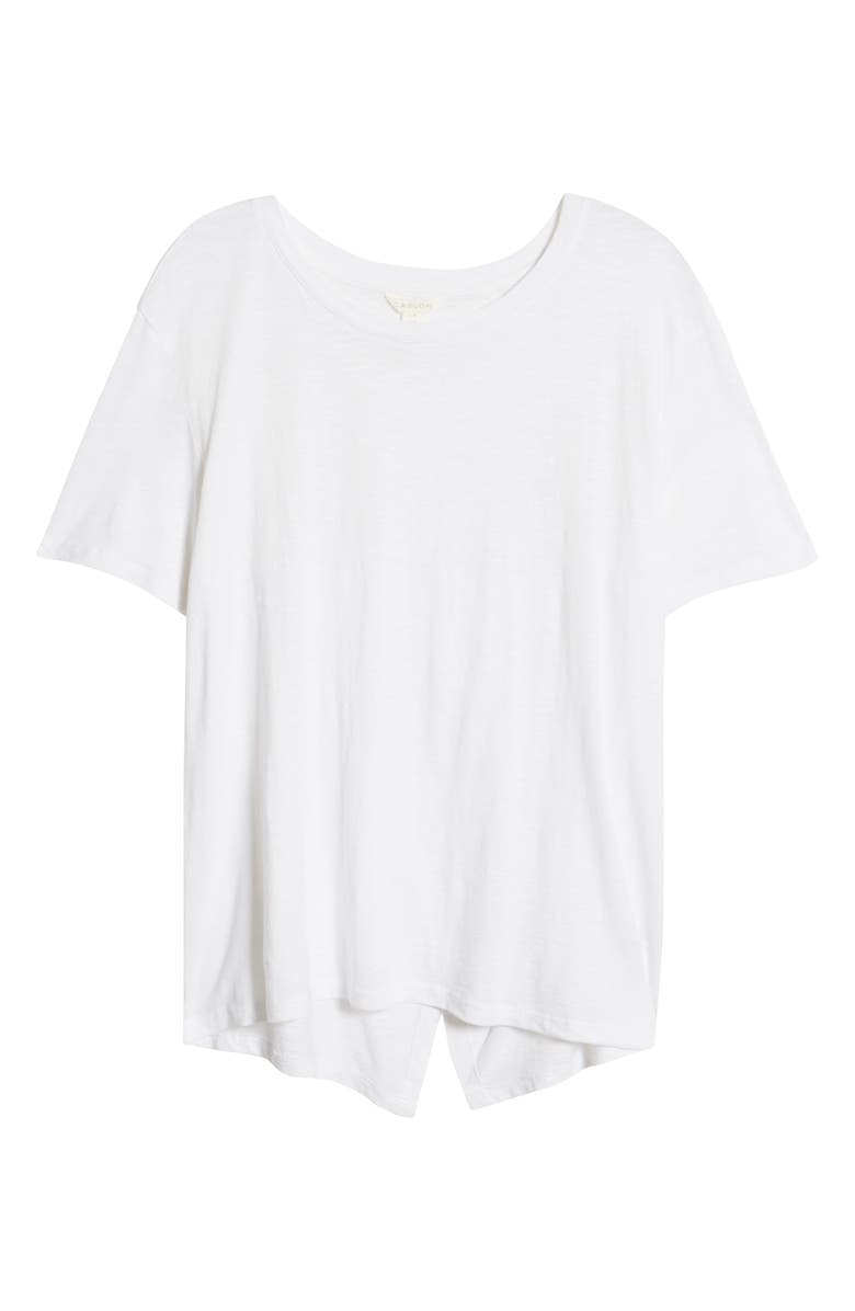 Caslon(R) Notch Back Cotton Blend T-Shirt In Navy White Charm Stripe At Nordstrom Size X-Small