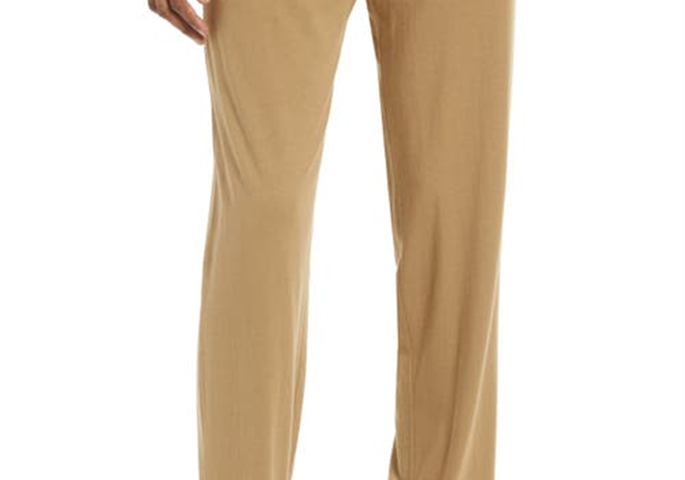 Open Edit Cotton Blend Tapered Pajama Pants In Tan Lead Size X-Large
