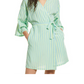 BP. Women's Blue Robbia Simple Stripe Robe