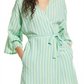 BP. Women's Blue Robbia Simple Stripe Short Robe Size Large