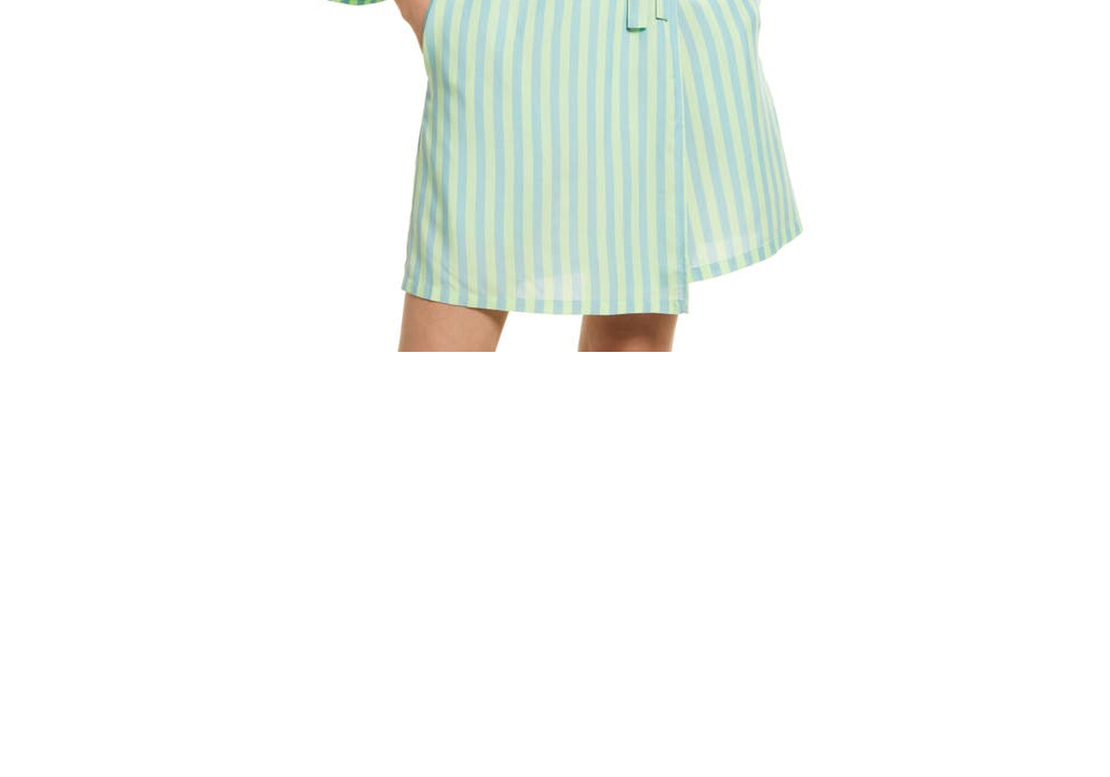 BP. Women's Blue Robbia Simple Stripe Short Robe Size Large