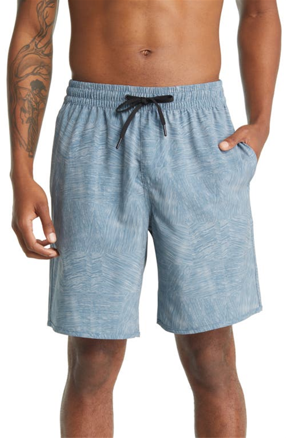 Zella Bluffs Board Shorts - Blue Weather Tiled Elm Print, Size XS