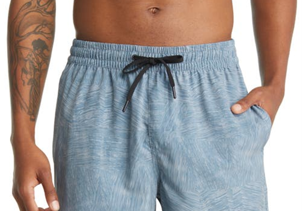 Zella Bluffs Board Shorts - Blue Weather Tiled Elm Print, Size XS