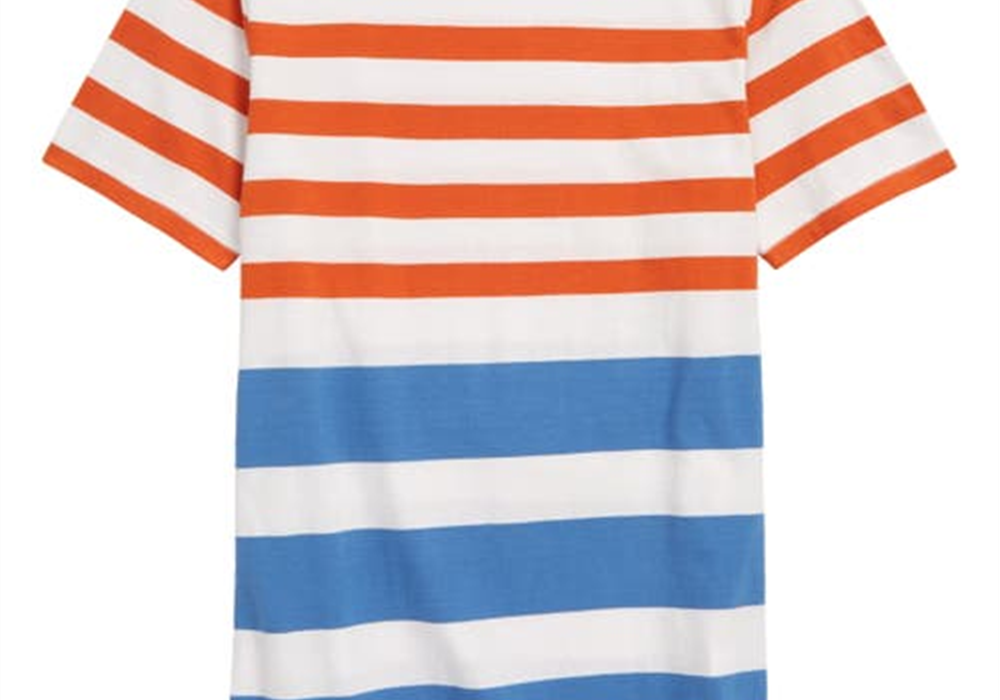 Nordstrom Kids Stripe T-Shirt - Grey Fog Stripe - Size L