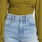 Open Edit Small Size Olive Avocado Ruched Crop Top