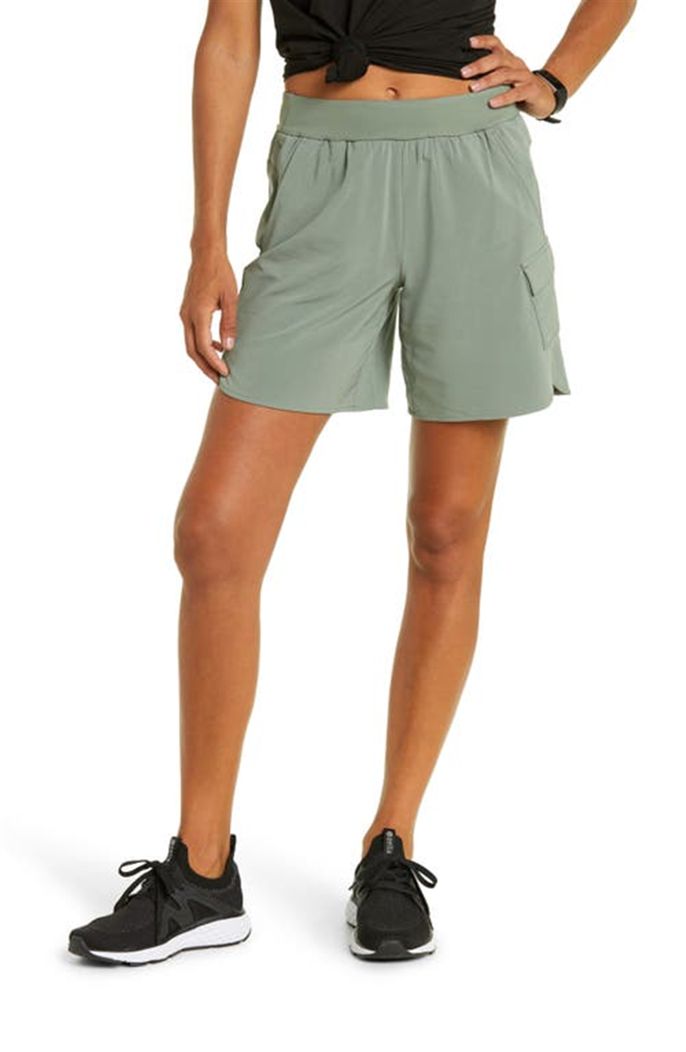 Zella Women's Green Agave Getaway Bermuda Shorts Size Small