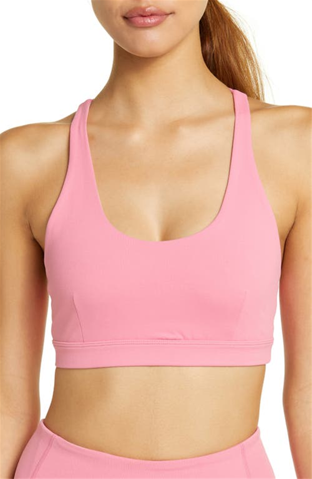 Zella Women's Pink Chateau Live In Strappy Sports Bra Size Large
